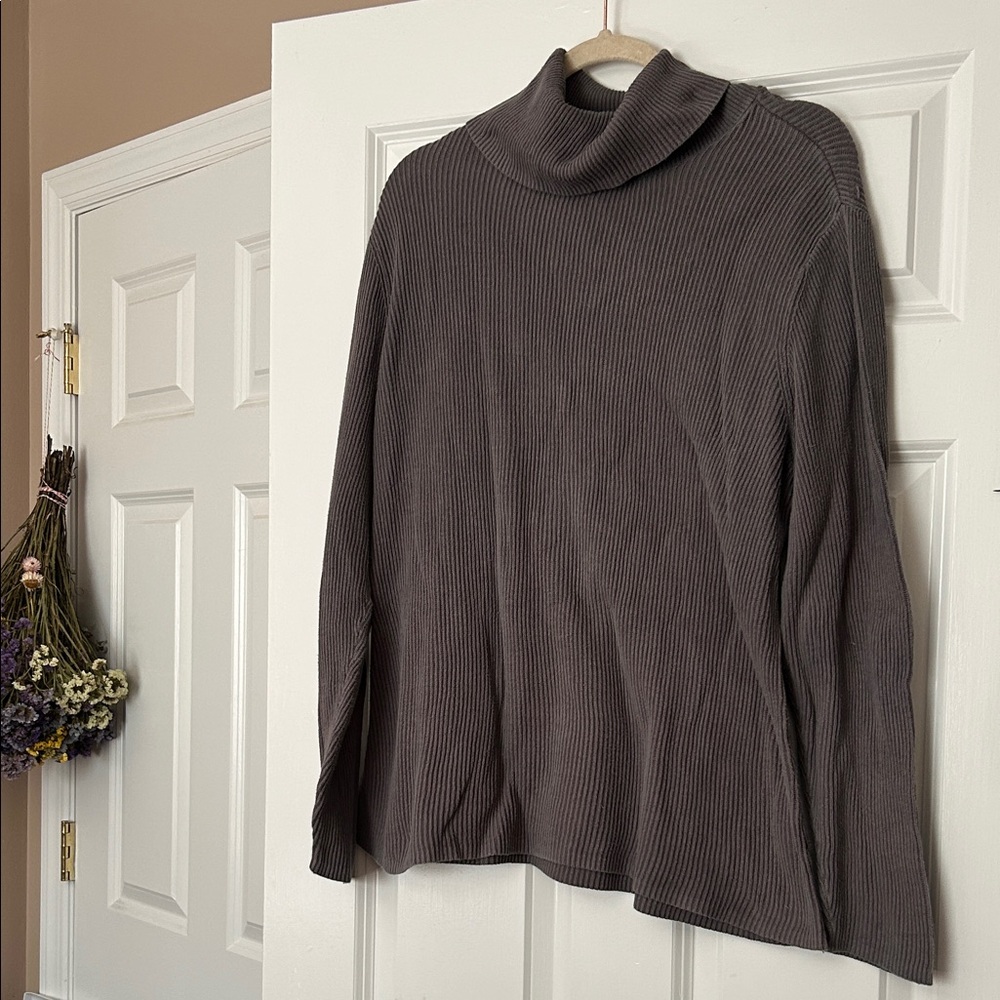 Croft & Barrow (XXL) charcoal grey 100% ribbed cotton turtleneck